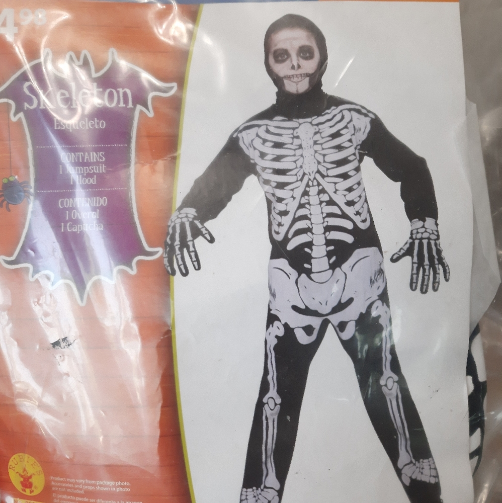 Halloween Costume Skeleton Medium Size 10/12